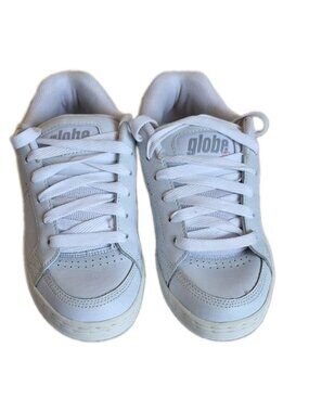 Vintage Globe Vice SS Skate Shoes White Grey Puffy Tongue Y2K Sneaker Size 10